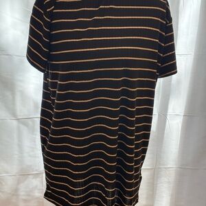 LuLaRoe Black and Tan Striped Women's Tee
